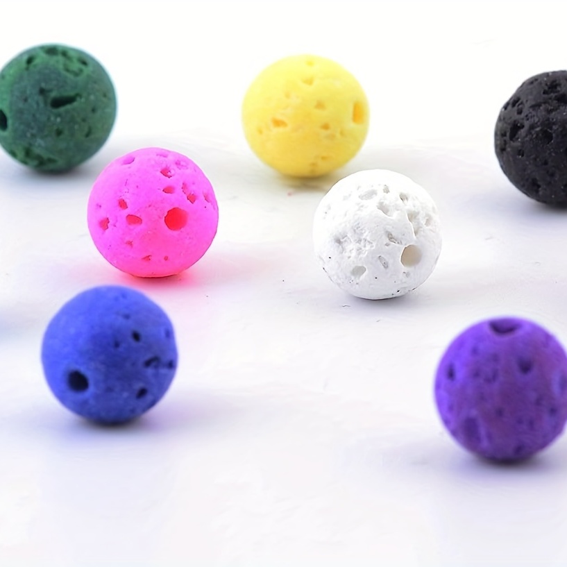 Lava Rock Beads Crafts Loose Volcanic Rock Chakra Beads Lava Bead Kit for  Making Essential Oil Diffuser Jewelry 