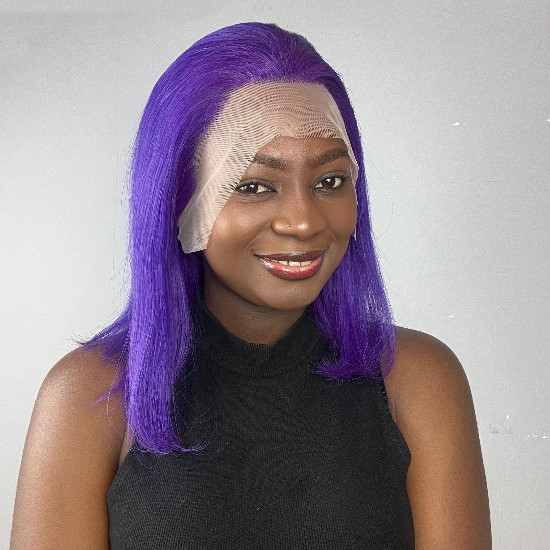 Human hair wigs clearance purple