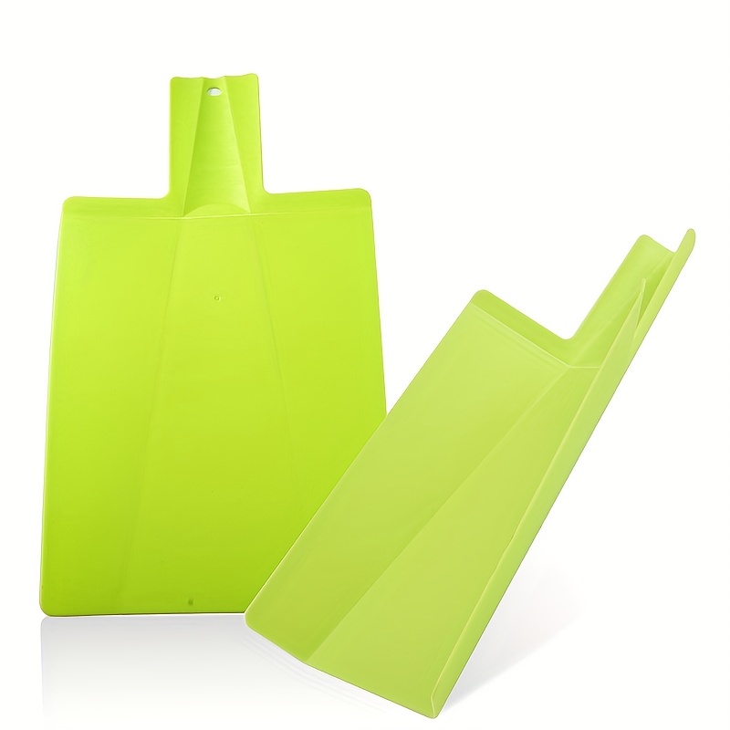 1pc Thin Green Plastic Folding Cutting Board