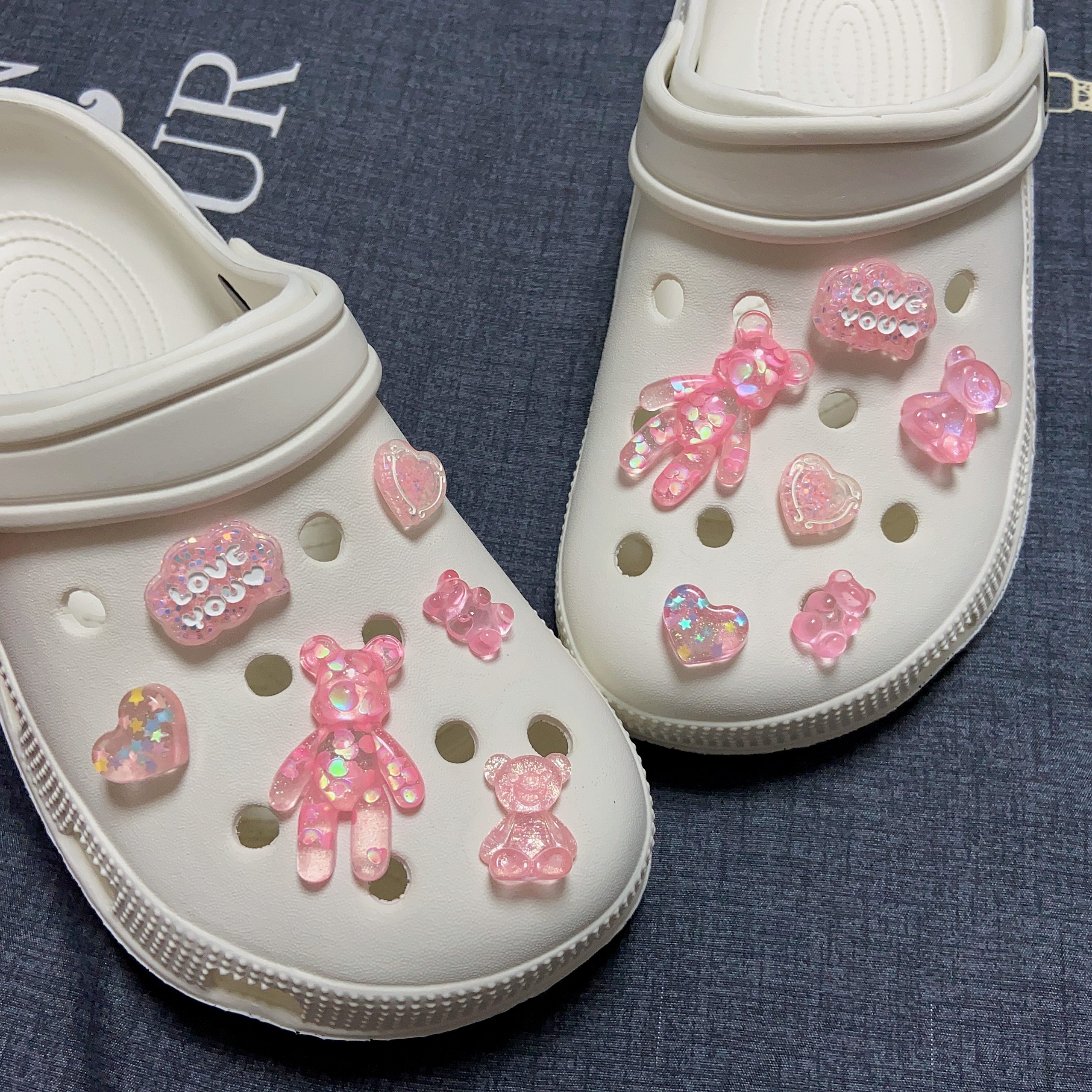 Valentine's Day Croc Charms Pink PVC Shoe Decorations Clogs