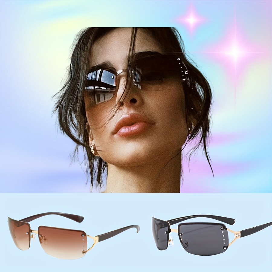 Frameless Gradient Sunglasses Temu