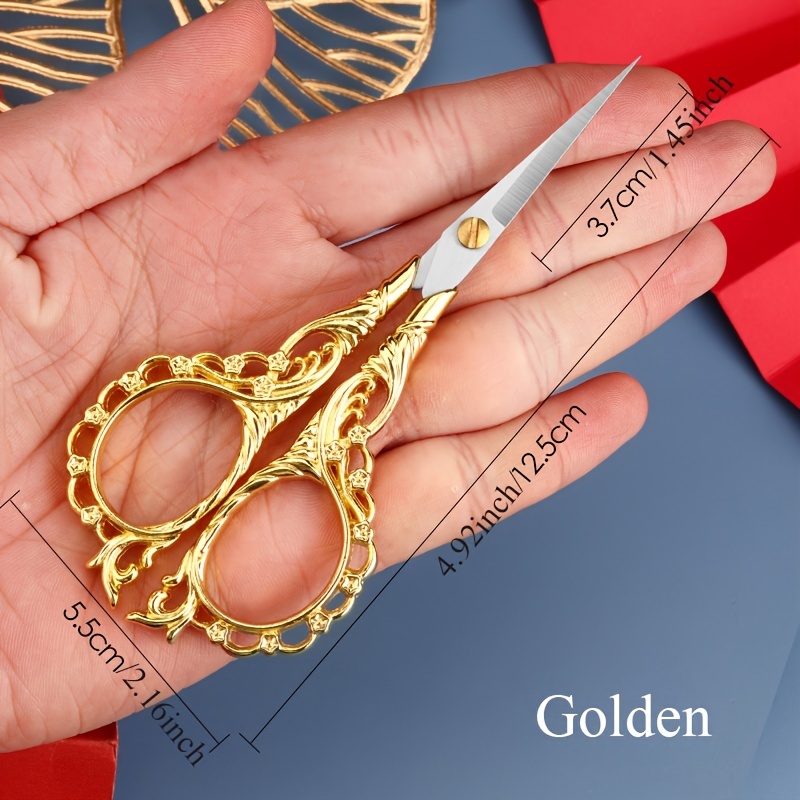 Vintage Gold Silver 11.5-15.5cm Stainless Steel Sewing Scissors for Fabric  Cutting Needlework Tailor Professional