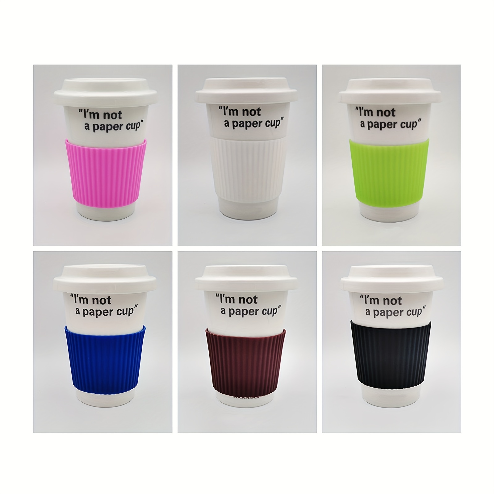 Silicone Cup Lids Coffee Mug Cover for Coffee Tea Cups 6pcs