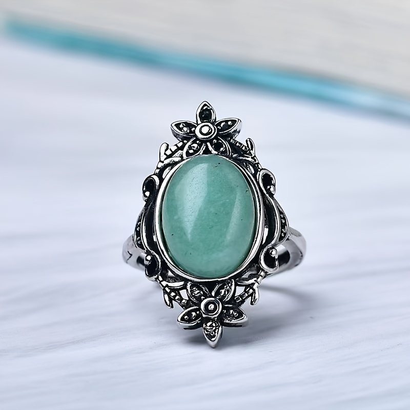 1pc Pierre D nergie En Cristal Naturel Bague En Aventurine Temu