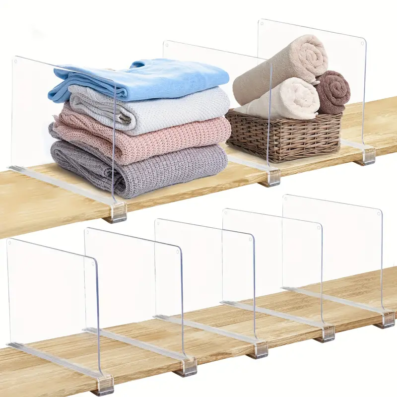 Clear Acrylic Closet Dividers Detachable Cupboard Shelf With - Temu
