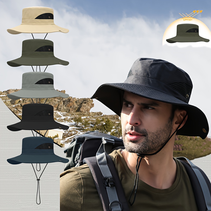 1pc Outdoor Sun Protection Hat, Large Brim UV Protection Hat for Men and Women, Spring Summer Cycling Fishing Mountaineering Hat,Temu