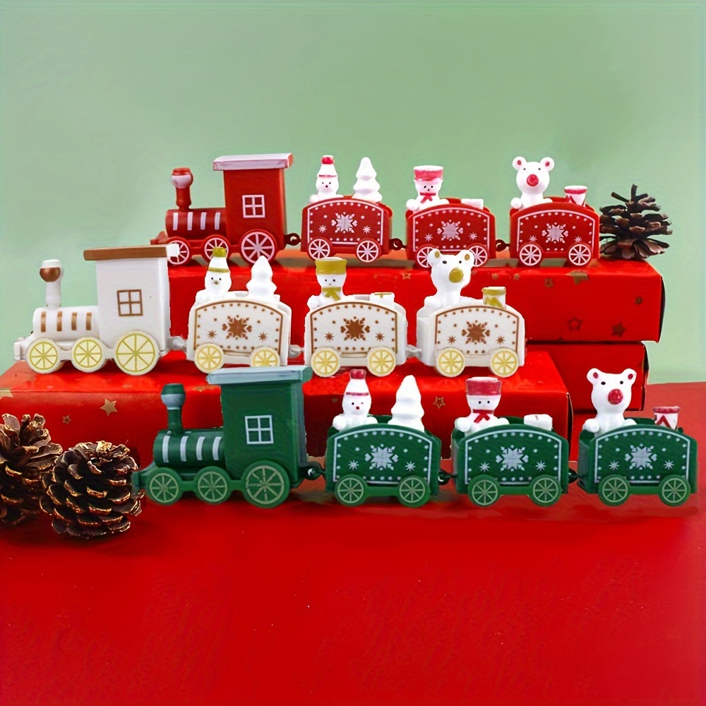 Petit train de Noël blanc sur pique Patisdécor - décor pâtissier