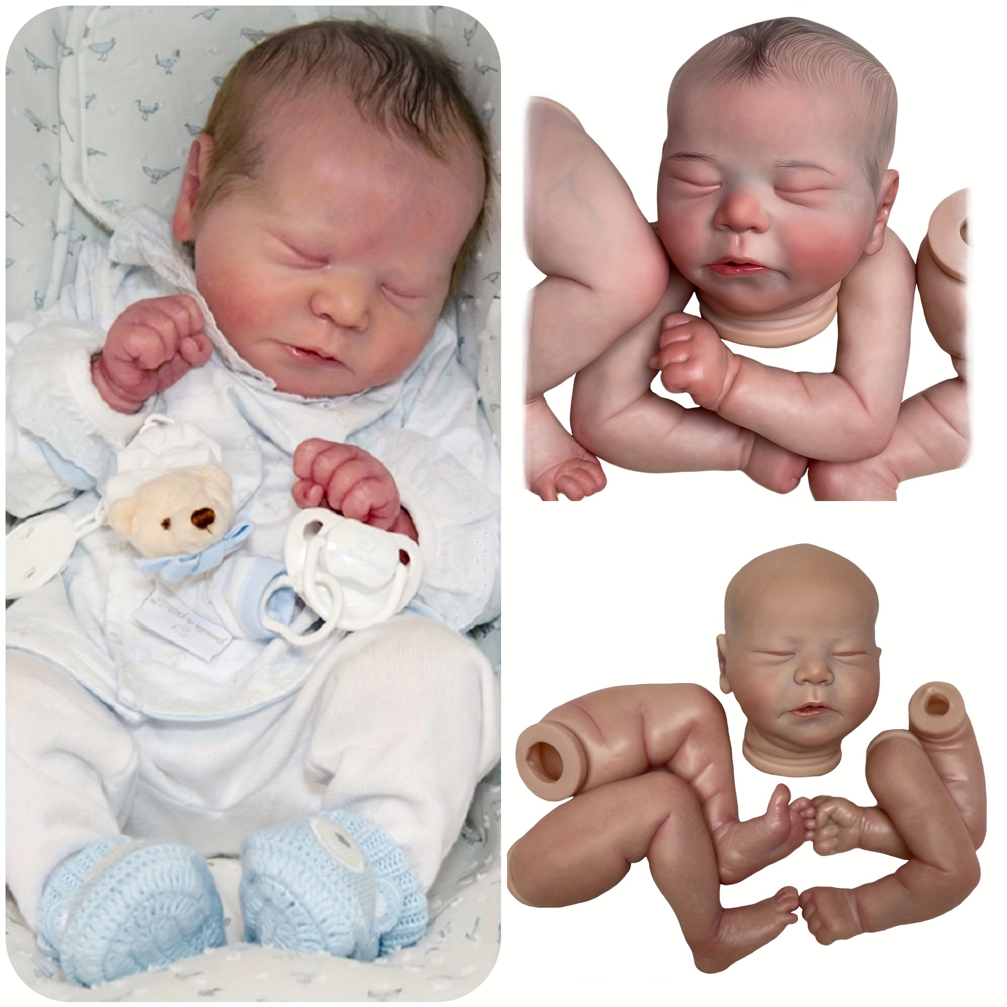 Dark Skin Lanny Reborn Doll Kits 3d Painted Unassembled Blank Kits Diy Soft  Silicone Vinyl Kit Reborn With Lifelike Painted Hair Doll For Family's Gift  - Temu