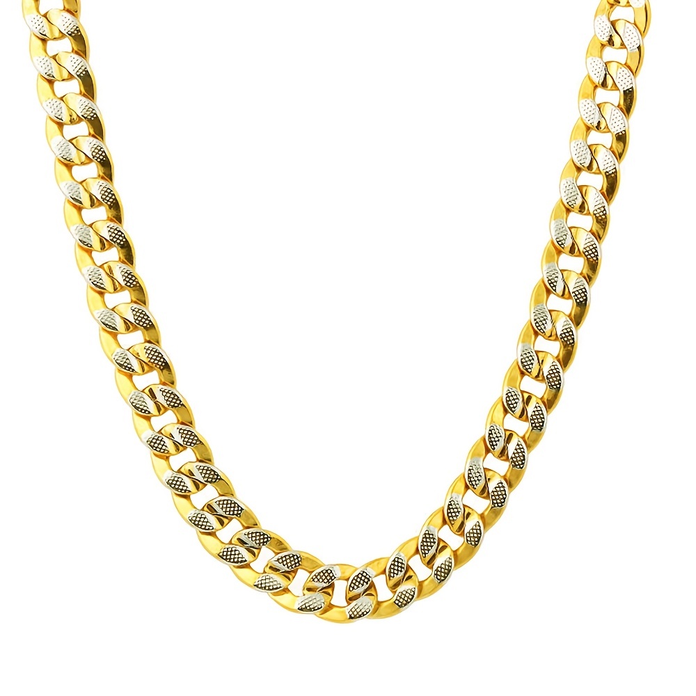 1pc 5mm Golden Link Chain Necklace For Men And Women - Durable Copper,  Electroplated With Golden Jewelry For Long-Lasting Shine And Style Jewelry