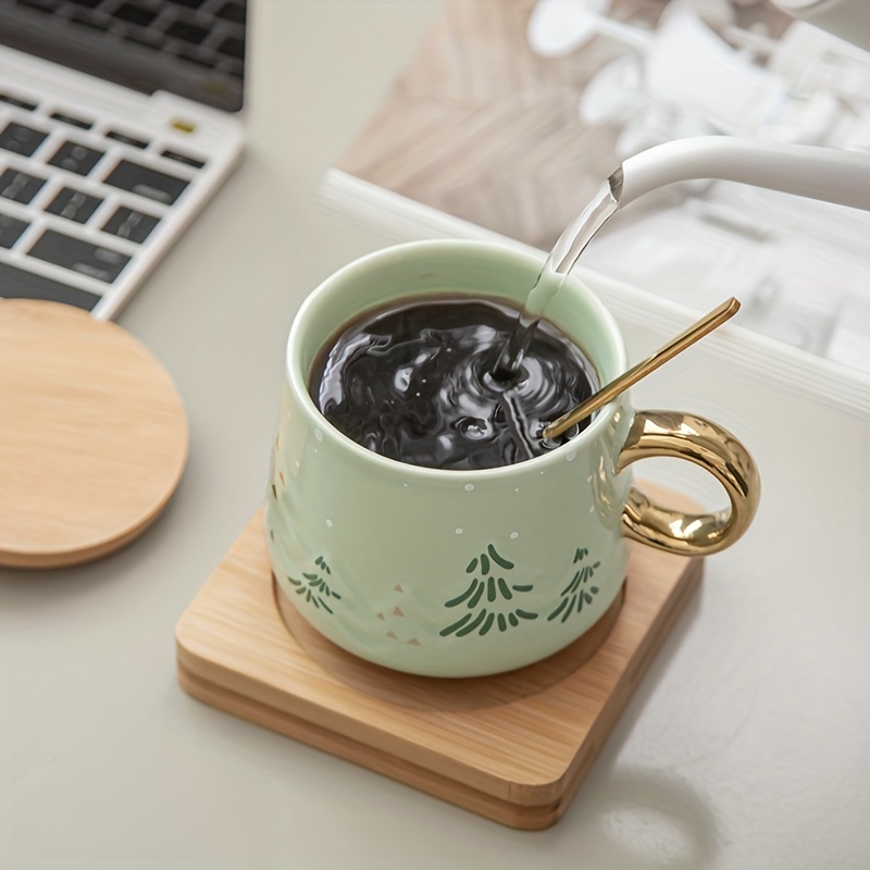 Coffee Cup And Saucer Ceramic Mug With Spoon And Lid Coffee Cups