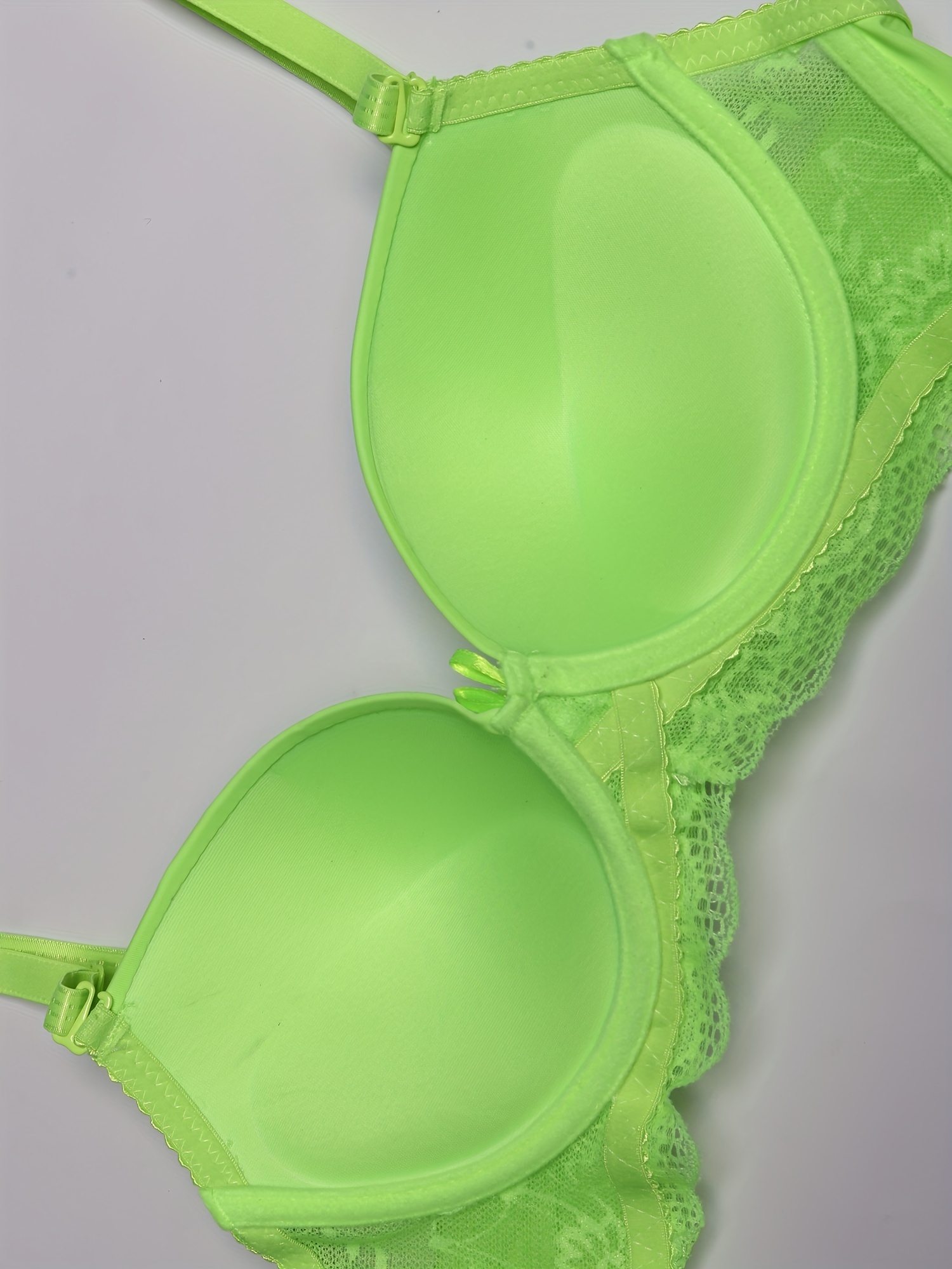 Padded Bras for Women Fashion Panties Transparent Briefs Female Hollow Out  Low Cut Panty Breathable Bow Wireless Push up Bra for Womens Green XXXXXXL  