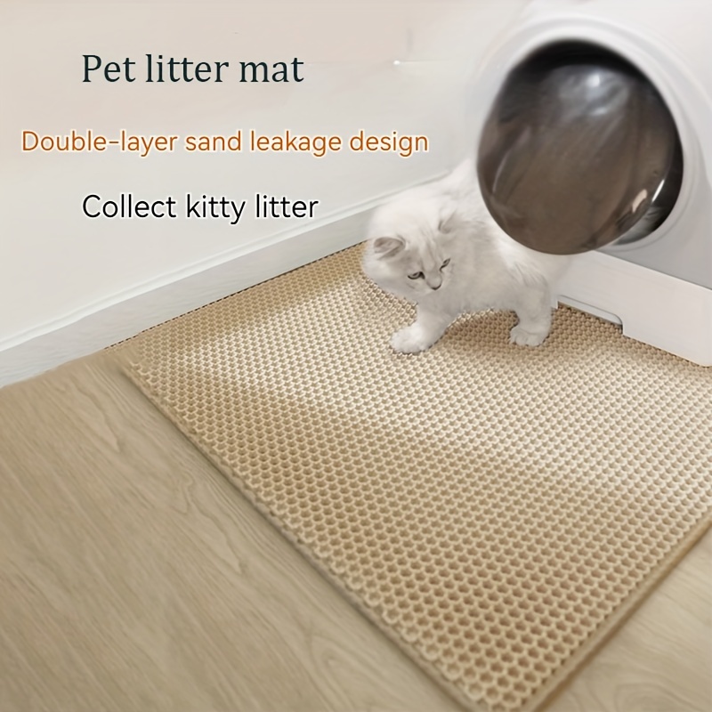 Cute Cat Litter Trapping Mat, Traps Mess From Litter Box And Pet Food Bowl,  Easy To Clean, Anti Slip, Pet Accessories, Door Floor Mats - Temu