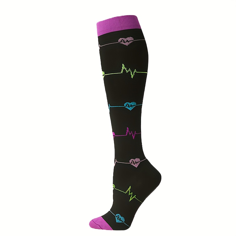 Printed Compression Socks Knee High Breathable Long - Temu Australia