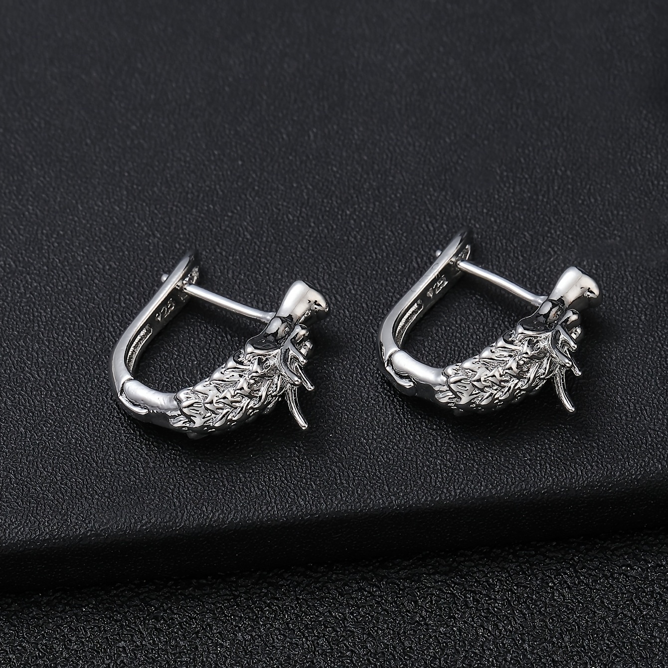 Men's Dragon Head Statement Stud Earrings Punk Style