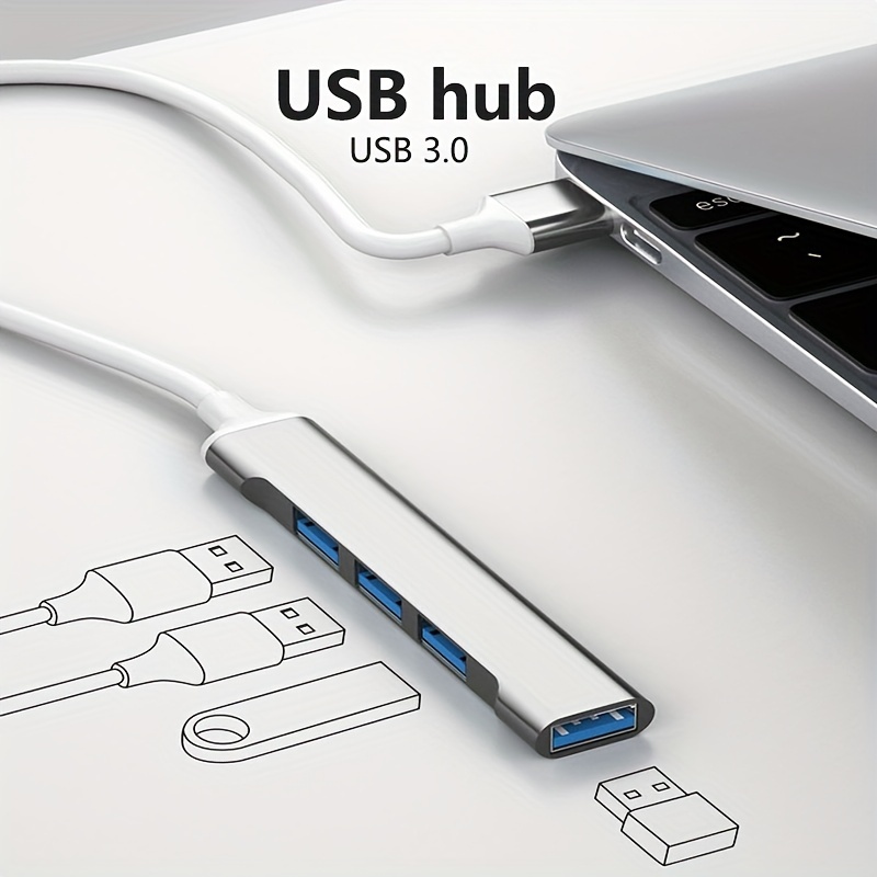 Generic （3.0USB 4port With EU）3.0 USB Hub Multi USB Splitter USB Multi Hub  USB 3 Hub Use Power Adapter 4/7 Port 2.0 USB Port With Switch Computer  Accessories
