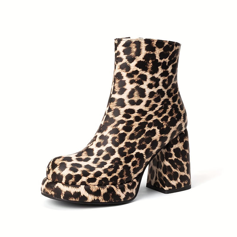 Leopard print hotsell heeled booties