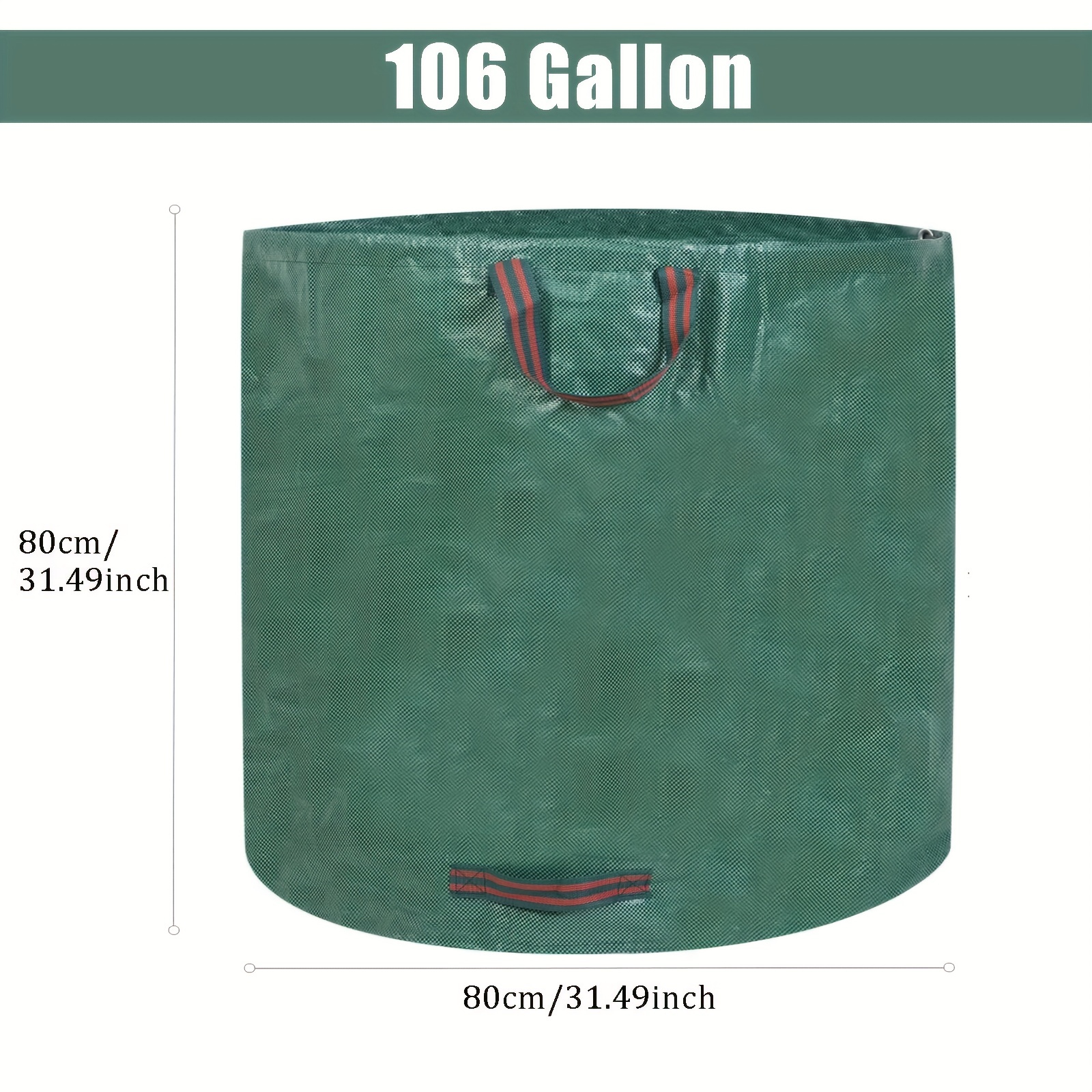 6-Pack 72 Gallons Reusable Garden Waste Bags with 4 Handles ,Lawn Pool Garden Heavy Duty Waste Bag for Loading Leaf,Trash ,Yard Waste Bags (h30 inch x