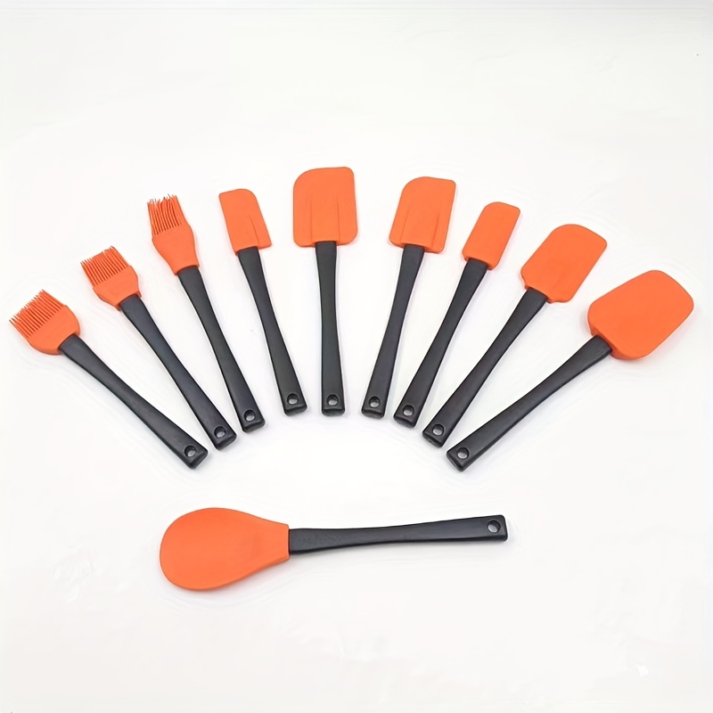 Silicone Spatula Heat Resistant Non Stick Jar Spatula for Cooking Baking | Harfington, Orange