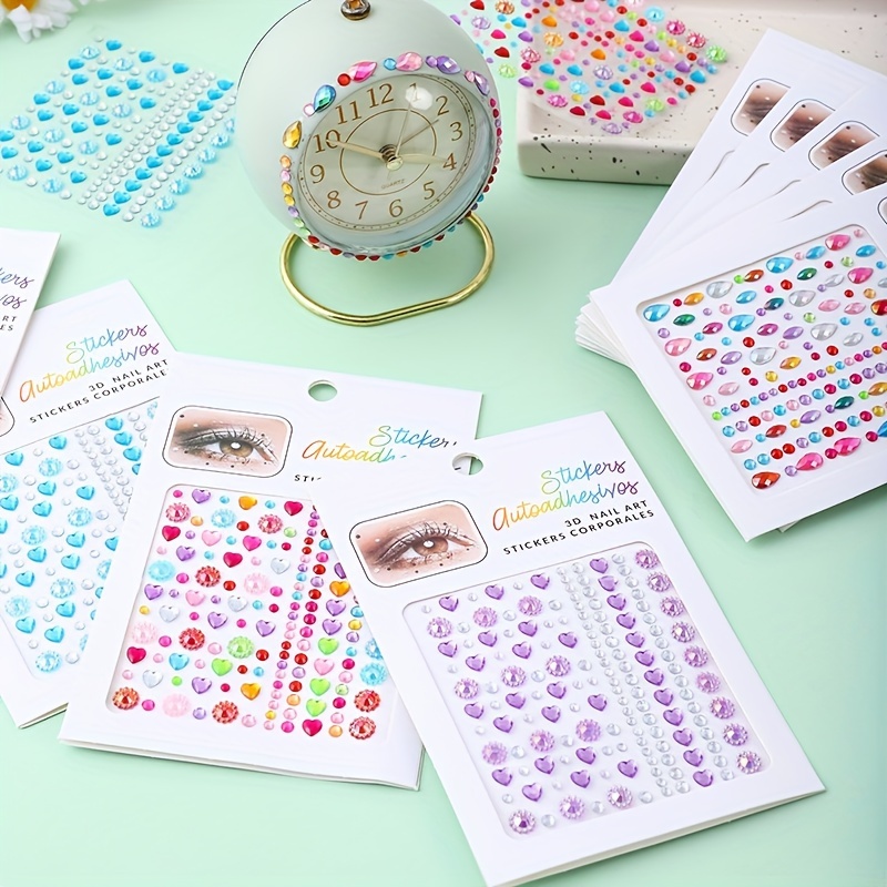 Facial Shiny Stickers Heart shaped Pearl Diy Self - Temu