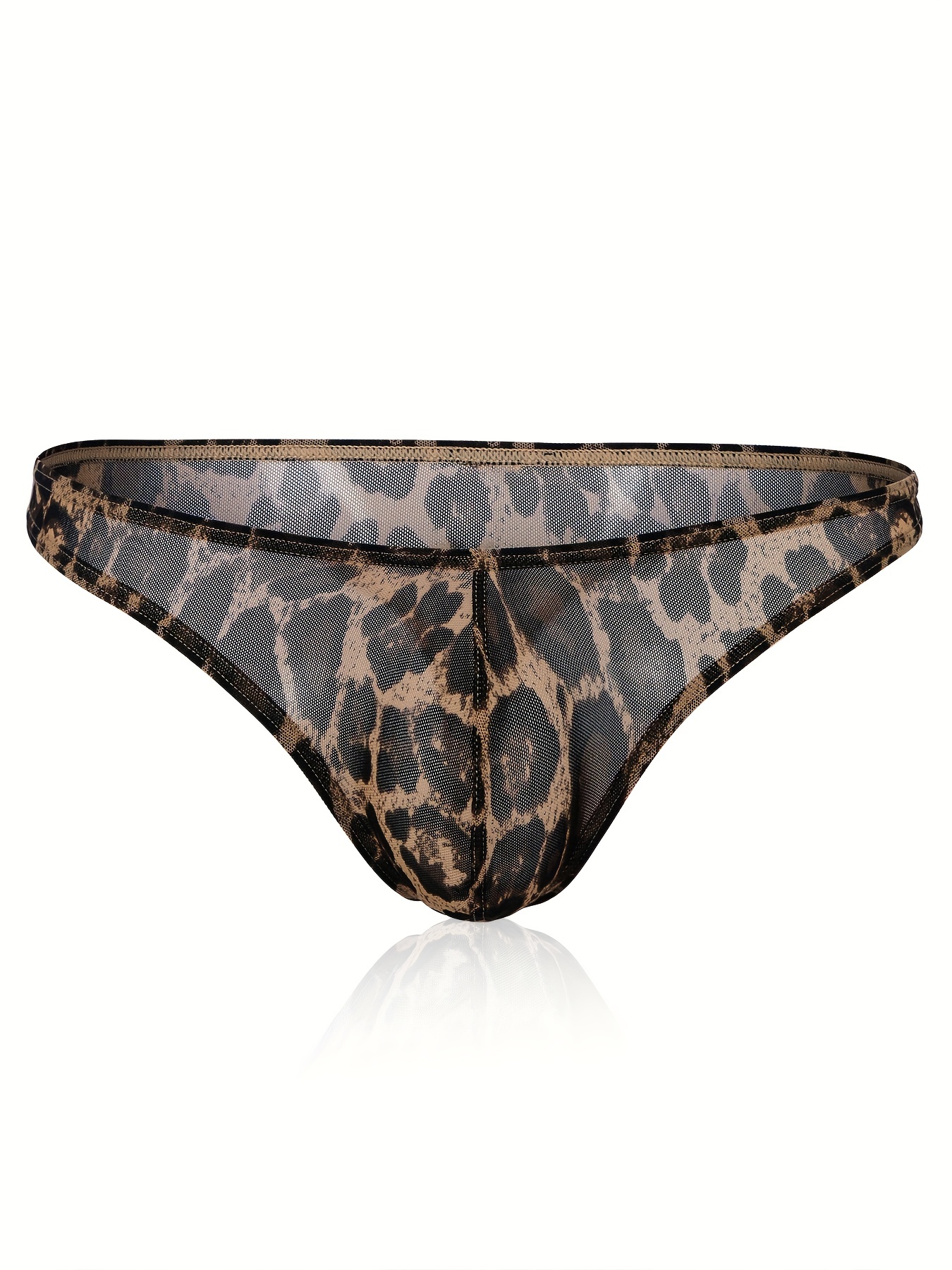 Leopard Print Open Back Sexy Jockstraps Underwear Low - Temu