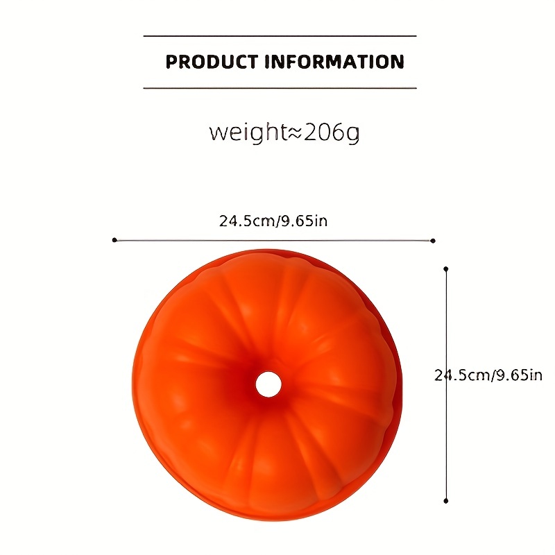 1pc 9.65 Inch Silicone Pan Pumpkin Shaped Food-Grade for Fluted