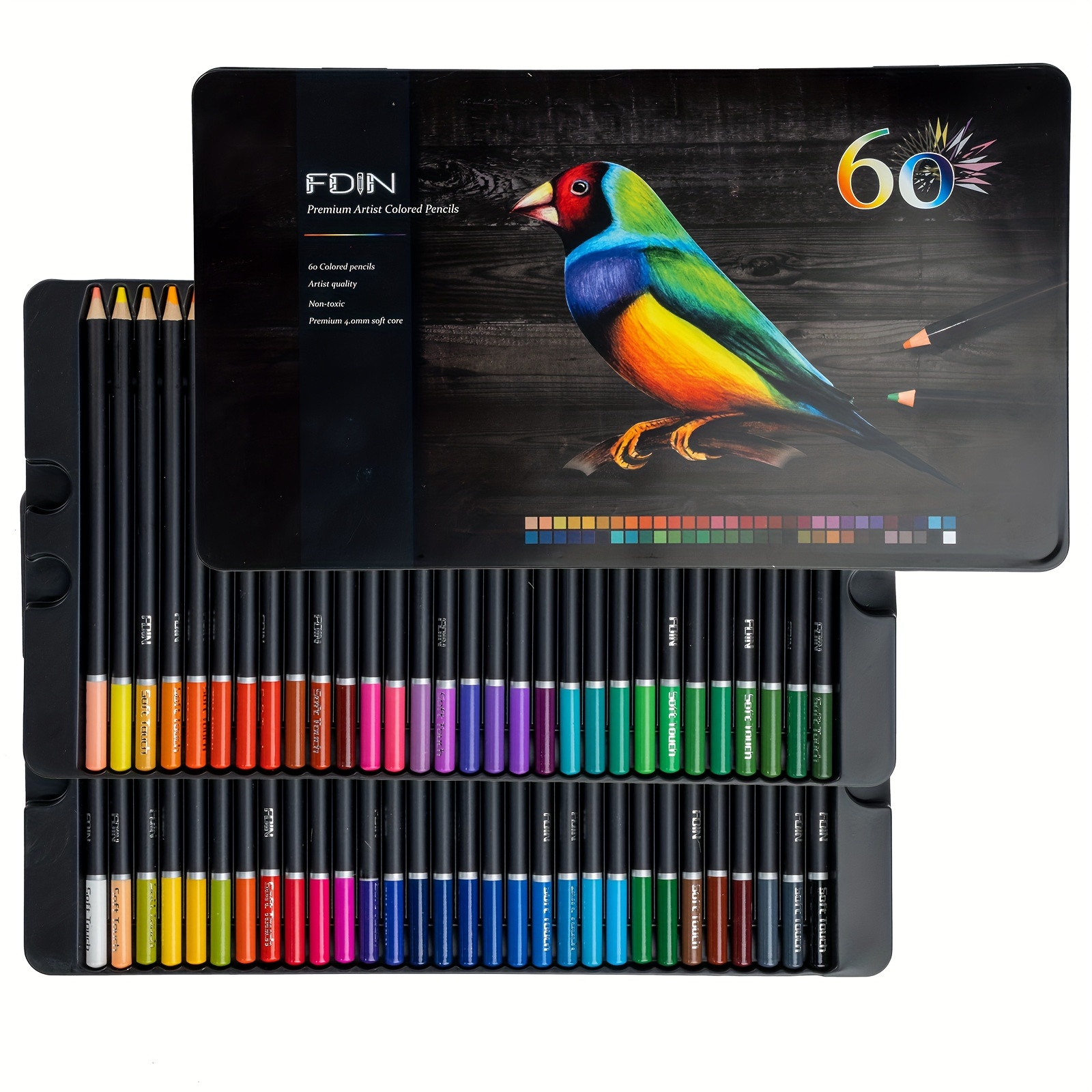 Tradineur - Caja de 12 lápices de colores - Forma hexagonal - Material  escolar - Colores vivos - Ideal para colorear y dibujar.