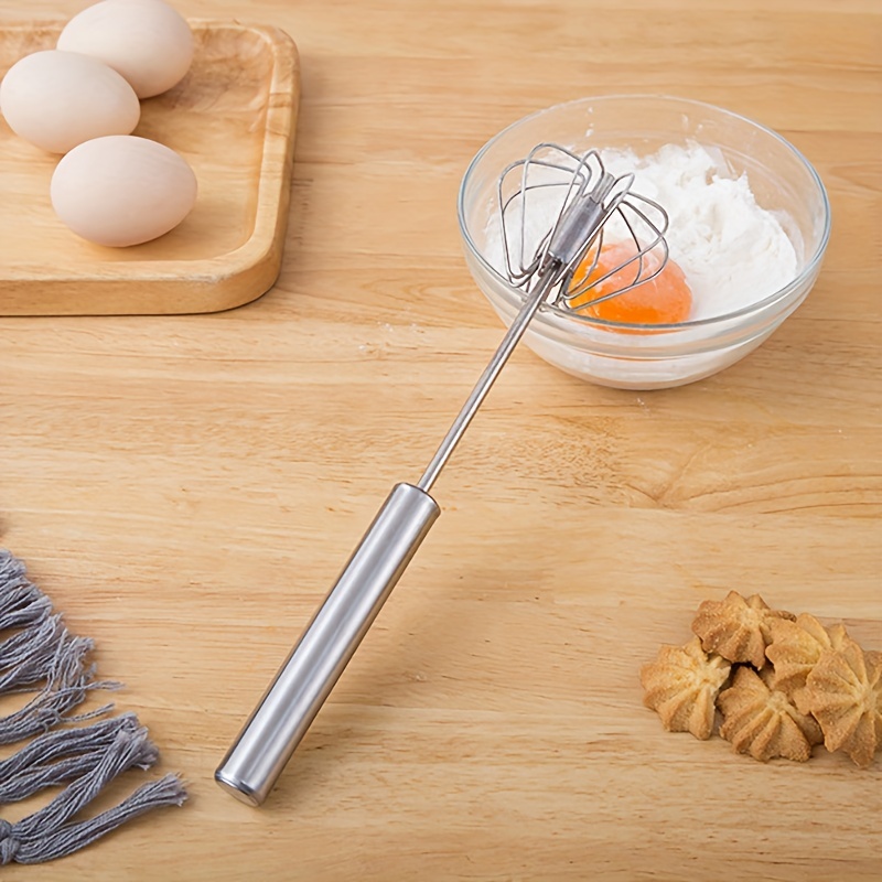 Stainless Steel Stirrer, Semi-automatic Egg Beater, Automatic Rebound,  Press To Beat Eggs And Stir, Used For Food Stirring, Flour Mixing - Temu