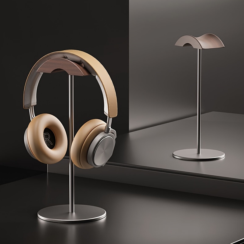 Premium Walnut Wood Aluminum Headphone Stand Heavy Duty Temu