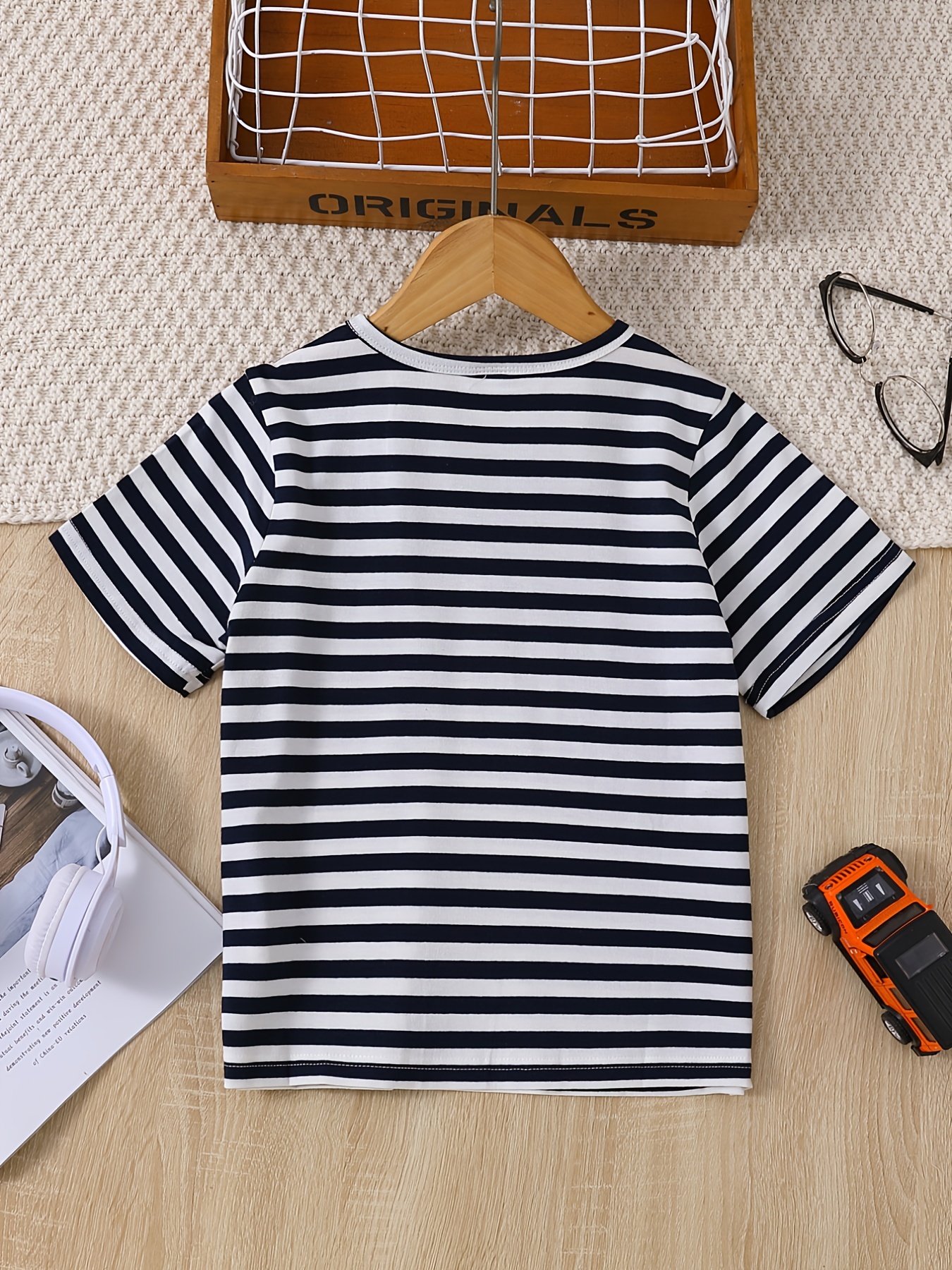 Boys Casual Striped m Embroidered Baseball Shirt, Short Sleeve Top For  Summer - Temu Bahrain