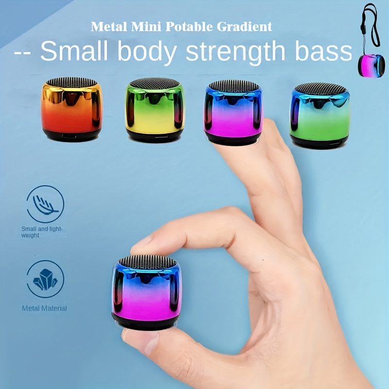 

Mini Wireless Lanyard Speaker, Powerful Small Steel Cannon, Can Be Connected In Tws Series, Thumb Sized Portable Colorful Electroplated Small Speaker, 360 ° Stereo Surround Sound.