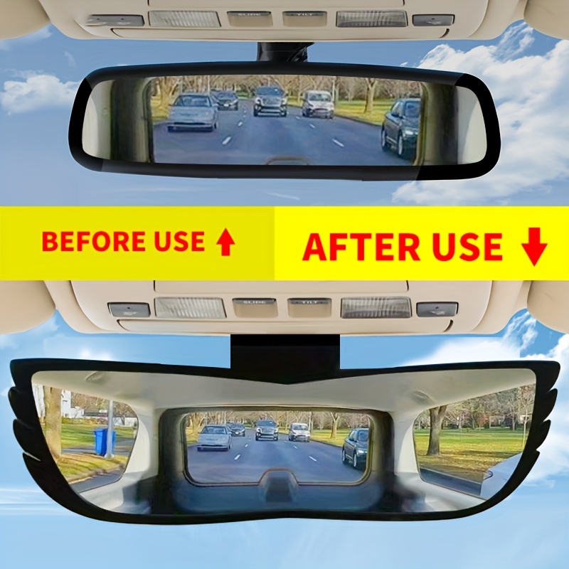 Car Wide Angle Rearview Mirror Curved Interior Large Field - Temu