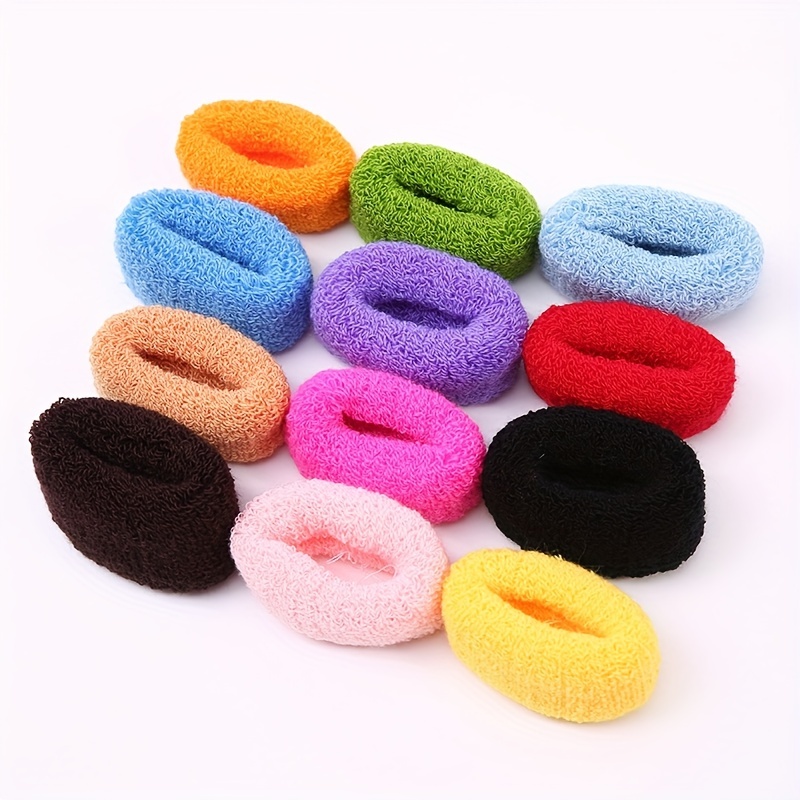 Solid Color Hair Ties Seamless Small Thick Stretchy Rubber - Temu