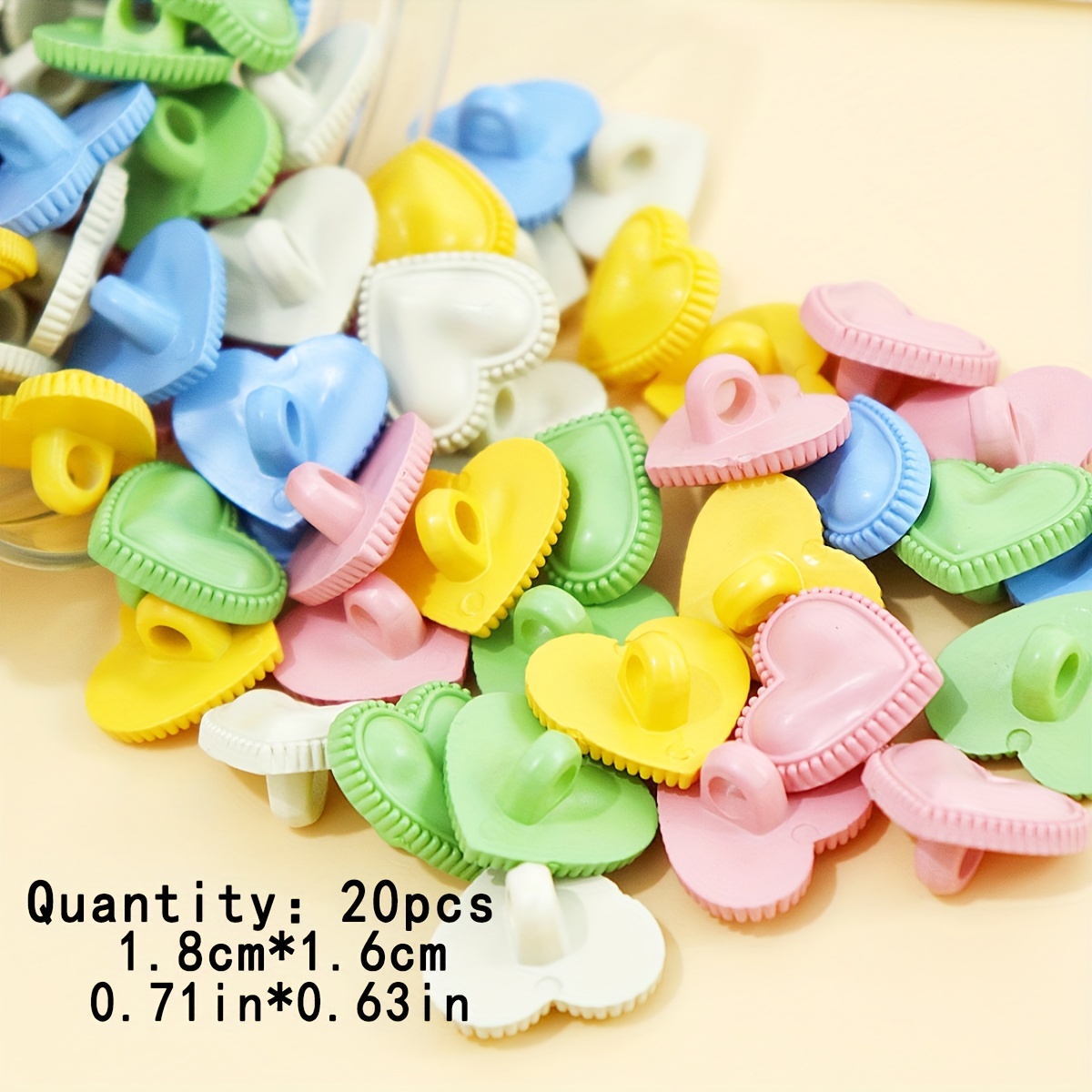 Mixed Color Buttons Candy Color Heart Shaped Buttons For - Temu