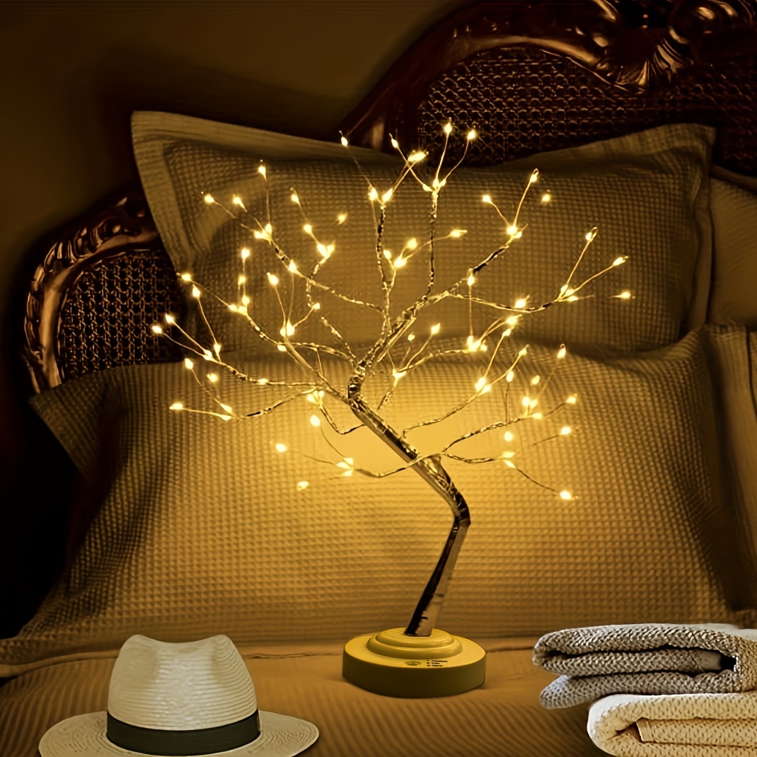 Bonsai Tree Night Light, Table Lamp for Living Room Decor, USB Christmas  Lights Floor Lamp for Bedroom Lamps, Warm Lights Bedside Lamp for Room  Decor