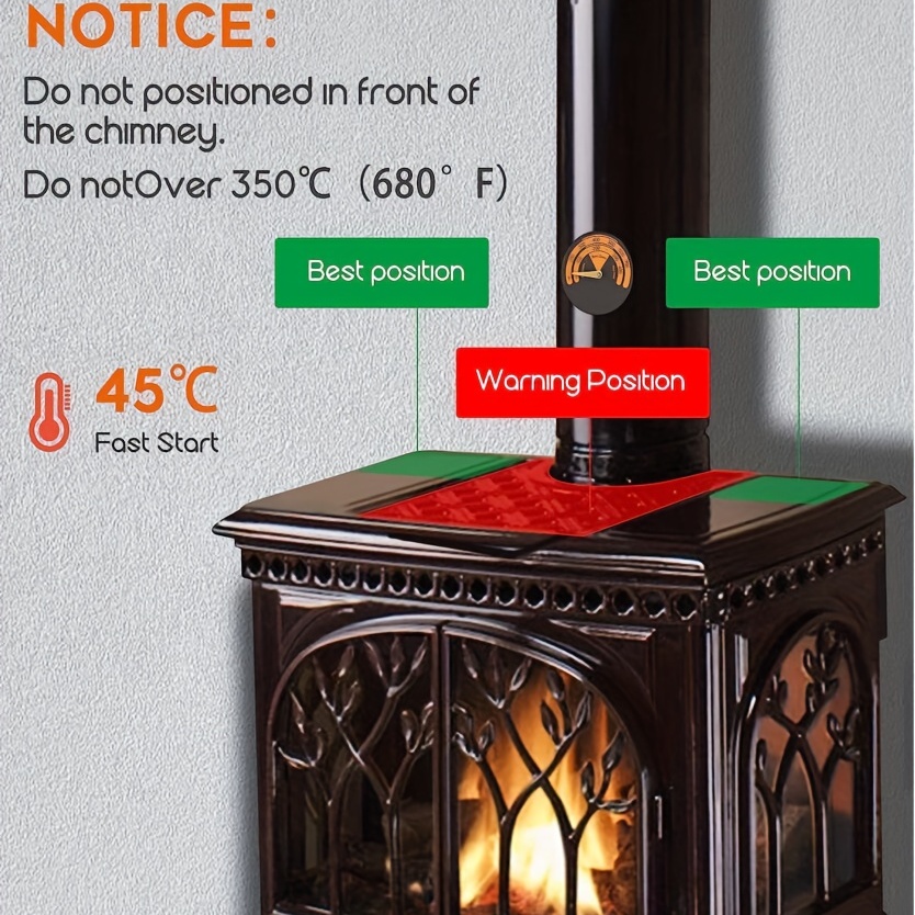 Wood Stove Fan 6 Blades Wood Stove Fan Heat Powered - Temu