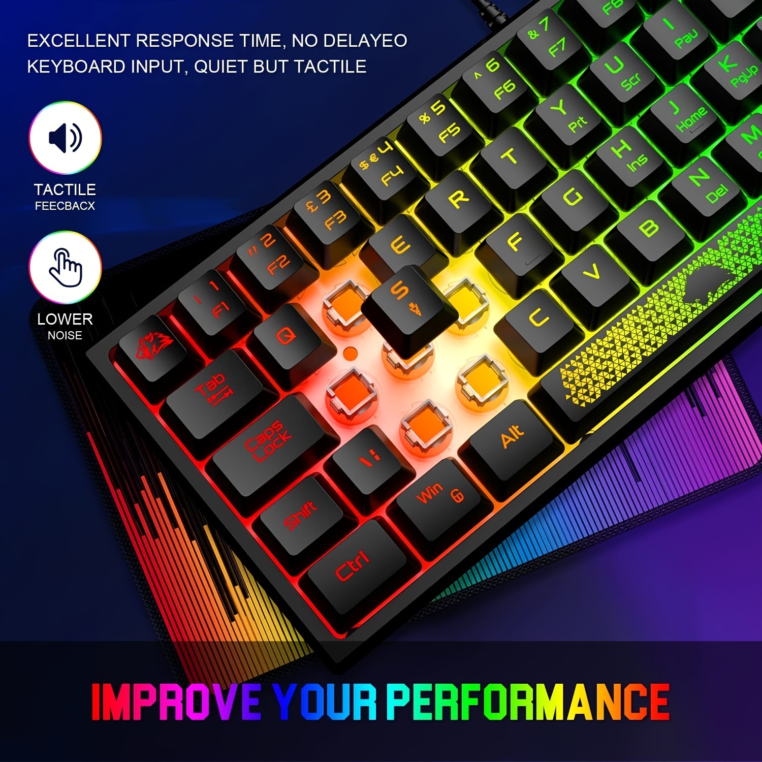 UK Layout 60% Percent Mechanical Gaming Keyboard RGB Backlight USB C for  PC, PS4