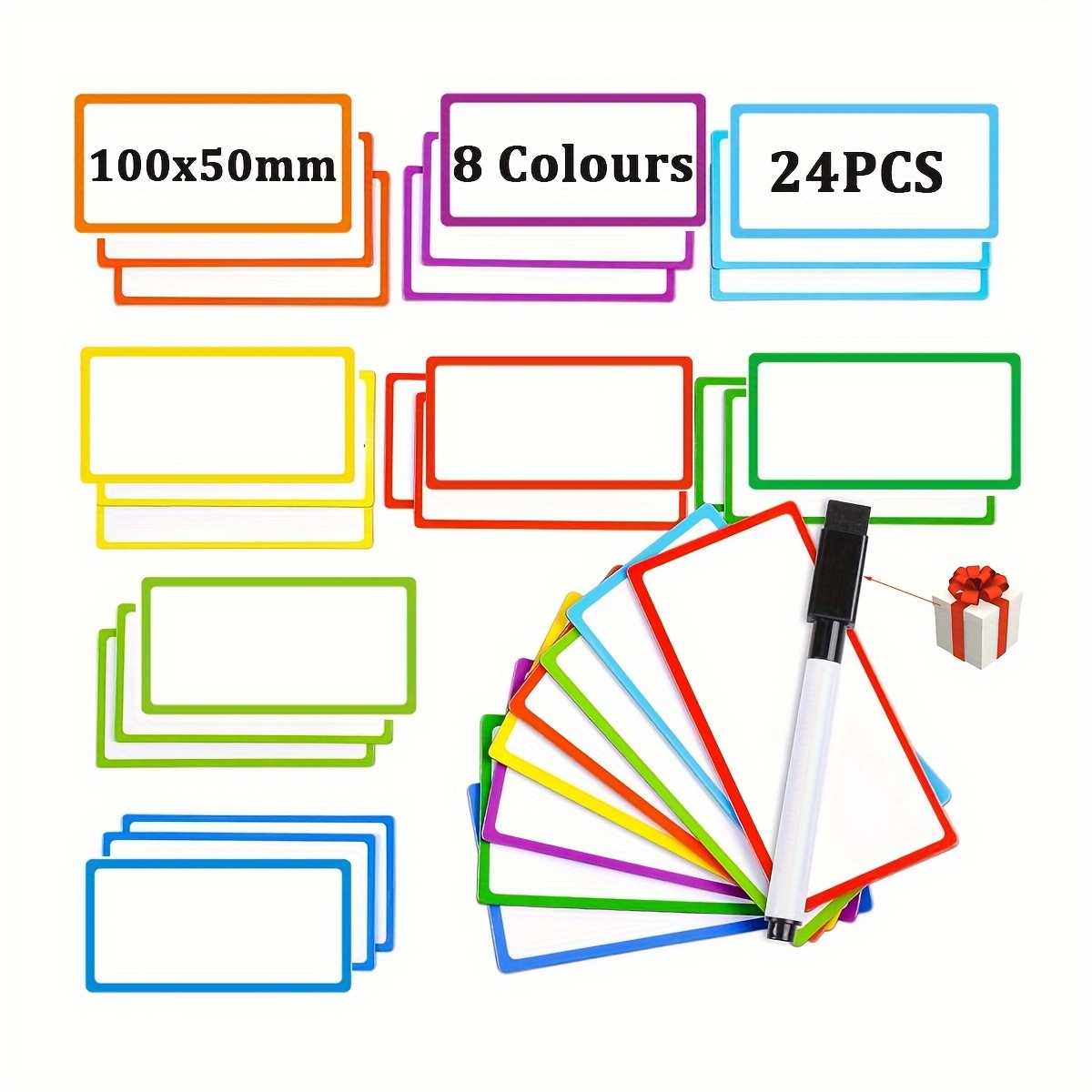 Dry Erase Magnetic Stickers for Whiteboards - Sticky Labels and Stickers - Magnetic Name Tags - 30 Pcs