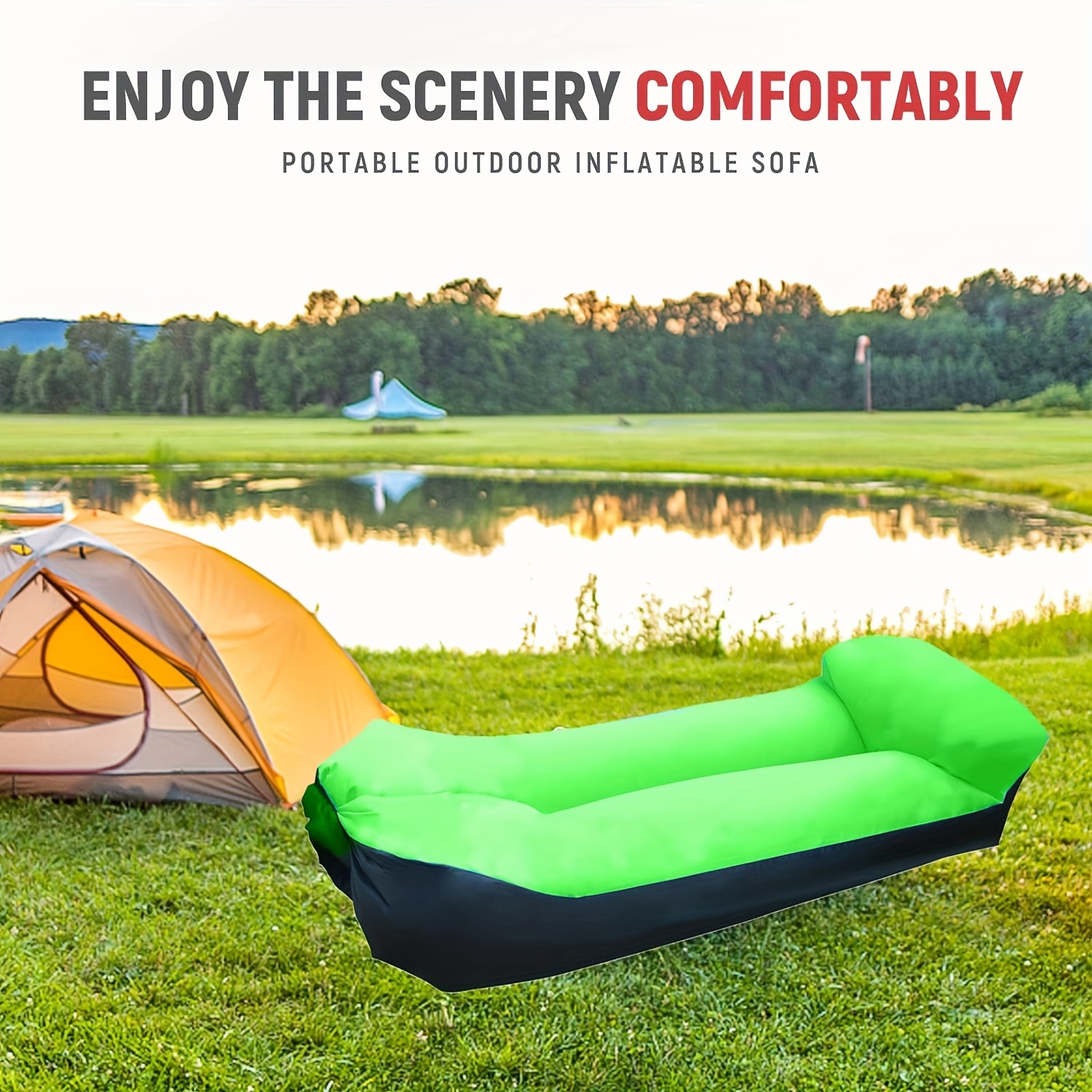 Portable Automatic Inflatable Air Cushion Bed Camping Tent Inflatable  Mattress Thickened Pvc Flocking Bed Outdoor Camping Lunch Break - Sports &  Outdoors - Temu