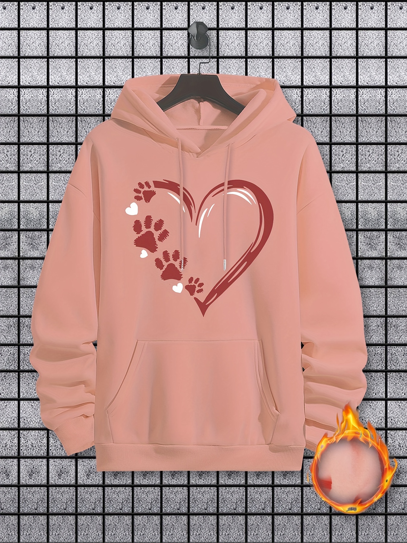 Generisch Hoodie met lange mouwen en paardenprint voor kinderen hoodie cut, rood, 12-13 Jaar
