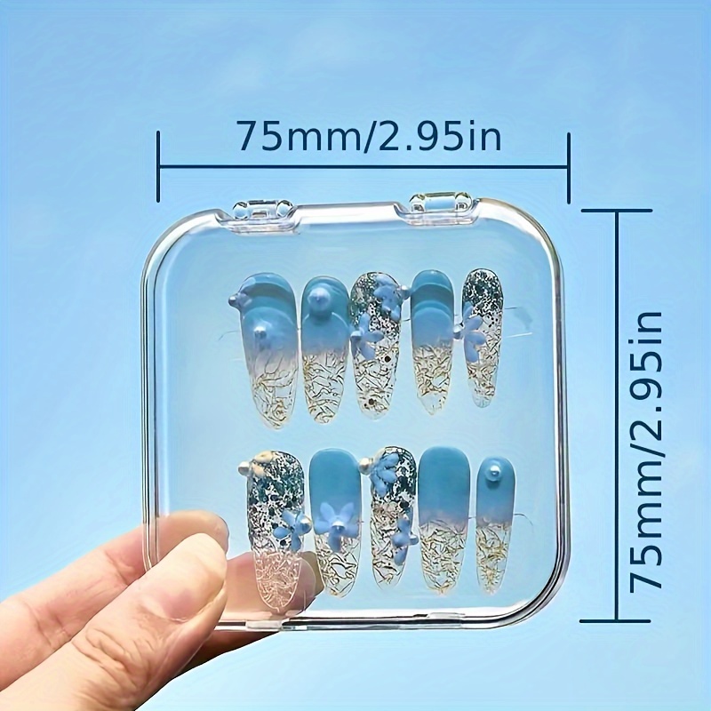 Transparent Nail Art Box Nail Sheet Storage Box Press On - Temu