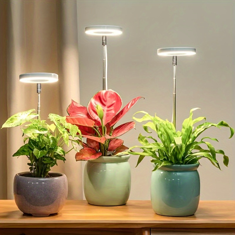 Vollspektrum-USB-LED-Pflanzenwachstumslicht Mit 20–80 LEDs, 8/12/16 Stunden  Timer-Ringlicht, Dimmbares Pflanzenlicht Für Zimmerpflanzen