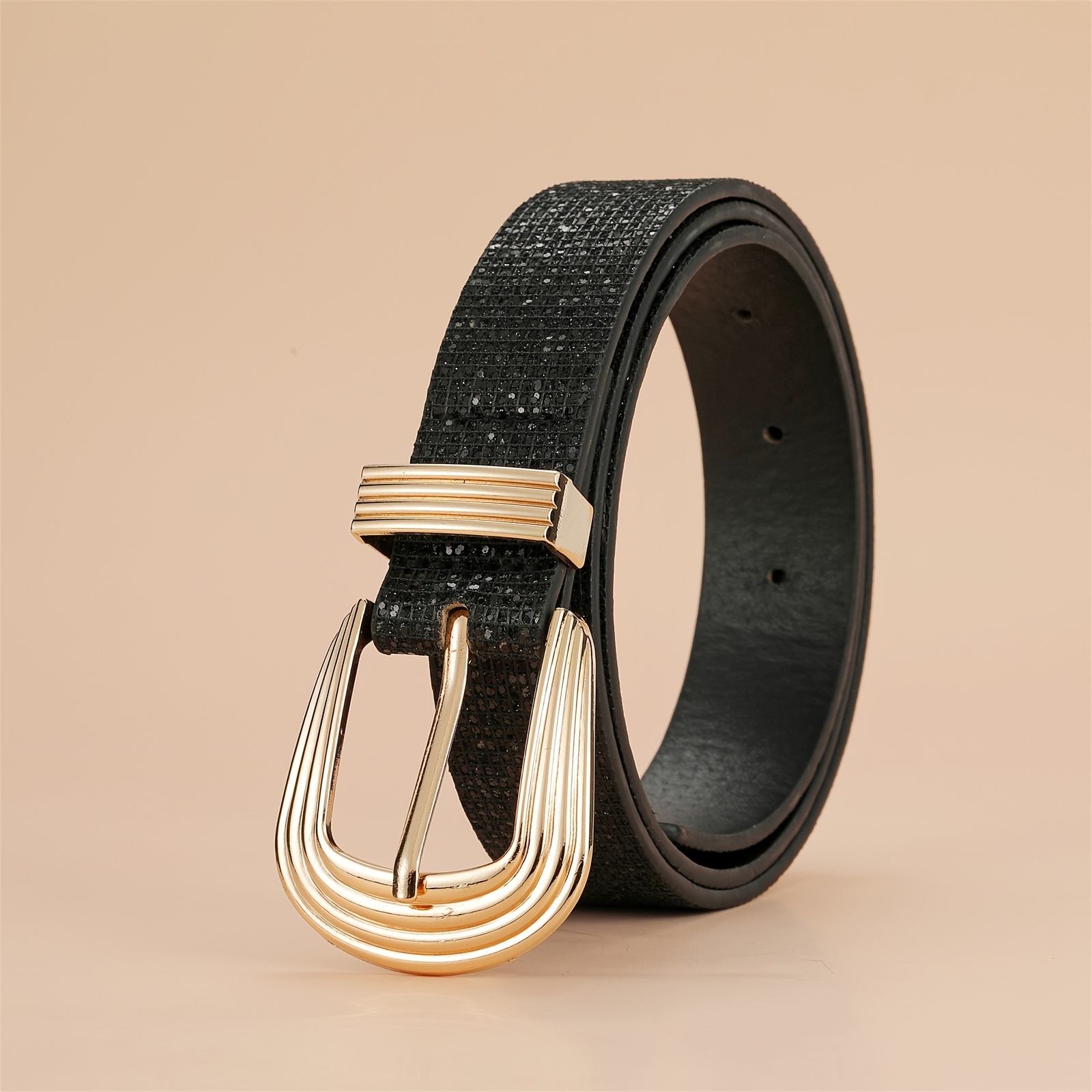 Ladies Fashion Pin Buckle Belt Glitter Pu Leather Belt For Jeans Pants  Dress Waist Belt For Women Girls, Check Out Today's Deals Now