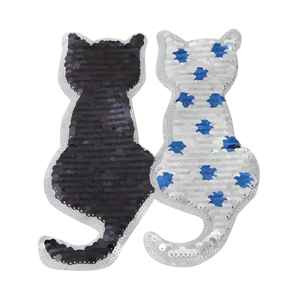 Iron-on Patch Cats with Reversible Sequins