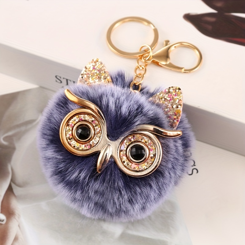 Cartoon Owl Keychain Cute Plush Animal Key Ring Purse Bag Backpack