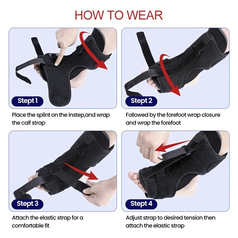 Plantar Fasciitis Night Splint - Adjustable Foot Drop Orthosis Brace for  Stabilizing and Supporting Ankle During Sleep