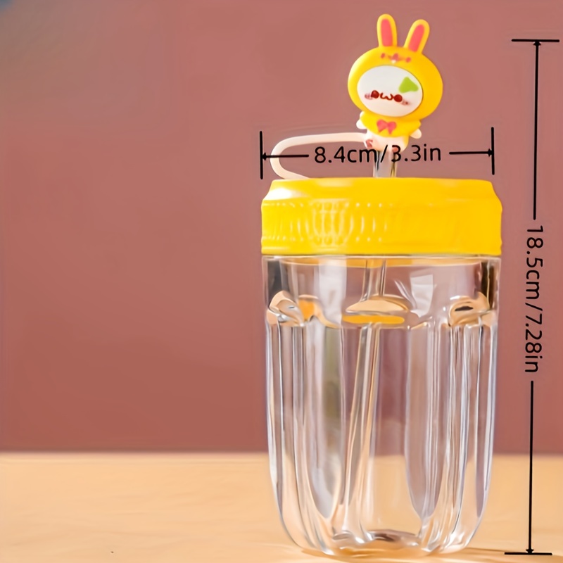 400ml Clear Glass Cup With Lid And Straw Transparent Milk Coffee