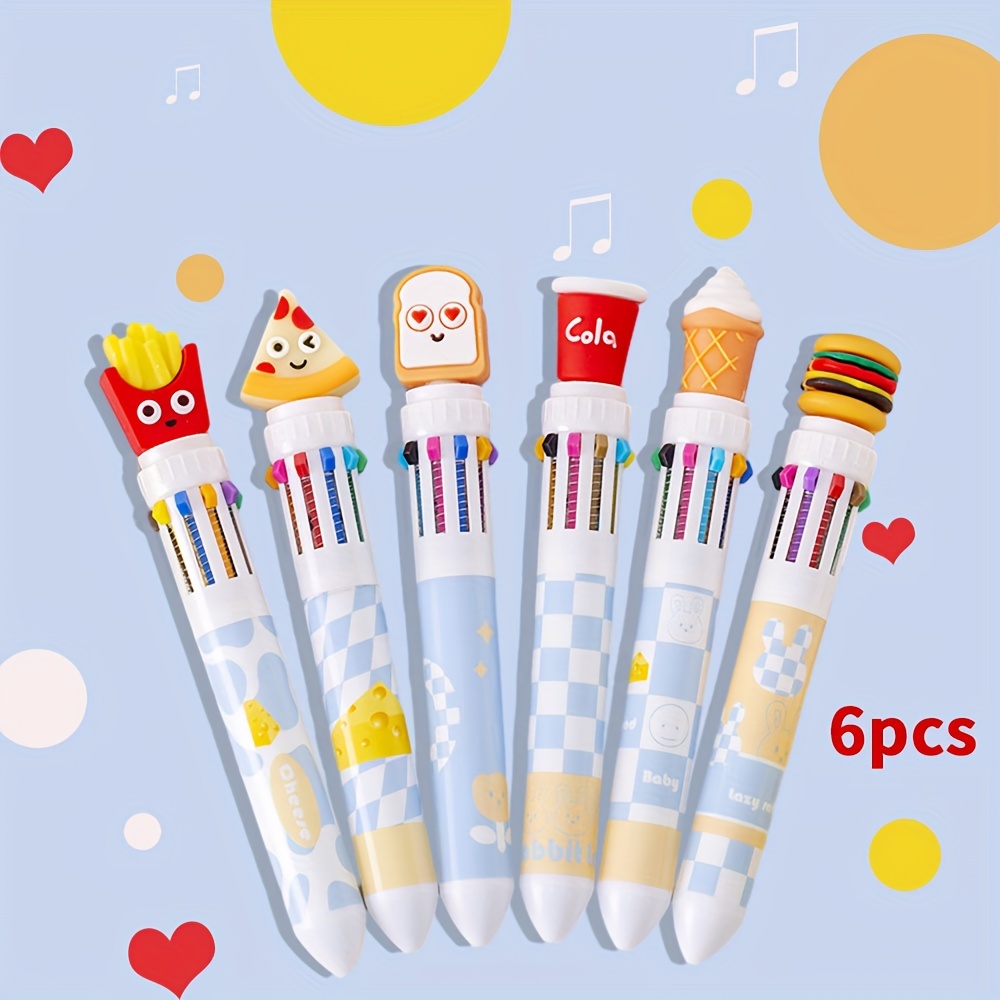 10 Multi Colors Cute Pens for Girls, Colorful Gel Ink Pens, 10 Pcs Kawaii  Roller Ball Fine Point Pen Set for Kids Girls Children Students Teens