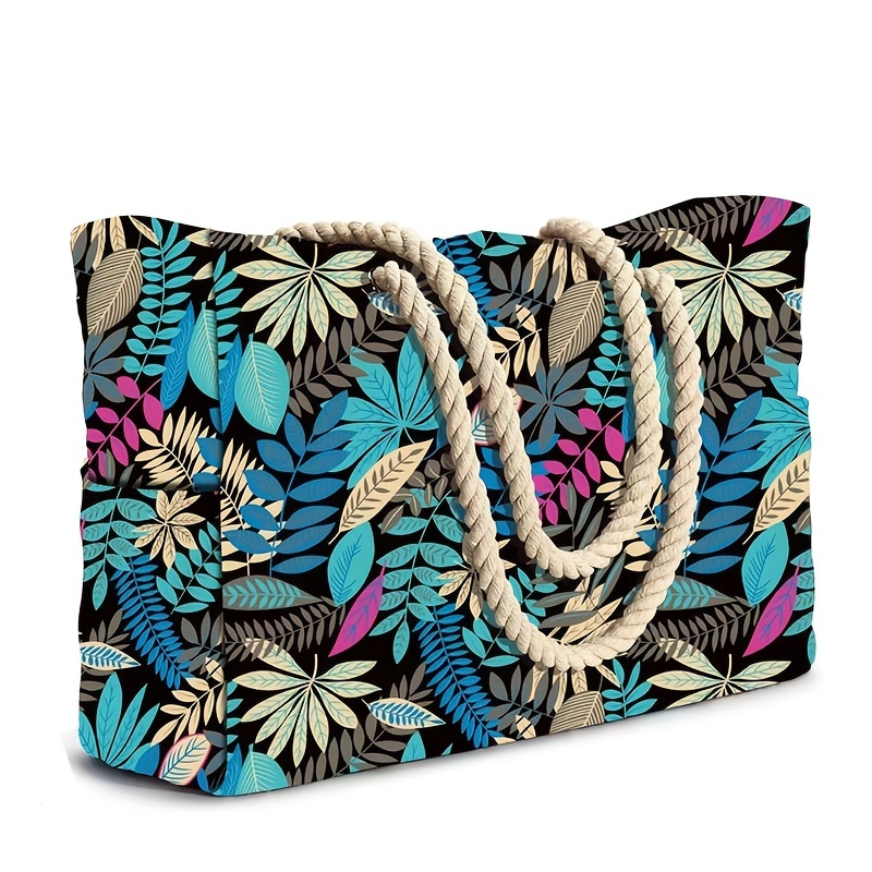 Beach tote with online zipper