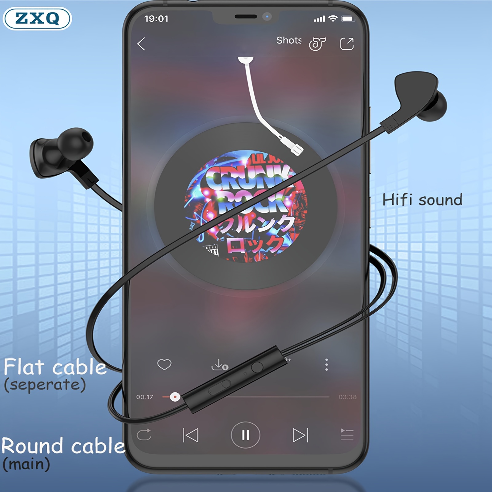 ZXQ Écouteurs Intra auriculaire Filaire avec Microphone, écouteurs filaires  avec Prise 3,5, Ecouteurs avec contrôle du Volume, Câble Durable
