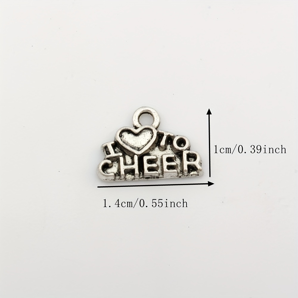 20 Pieces 23 mm Cheer Charms Cheer Stamped Round Circle Charms Alloy  Cheering charm Connector for Necklace Bracelet Jewelry Making Accessories